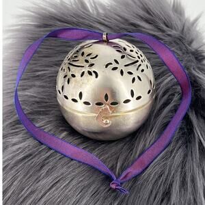 Vintage Silverplate Hinged Hanging Pierced 3" Potpourri Balls Bundle of Two